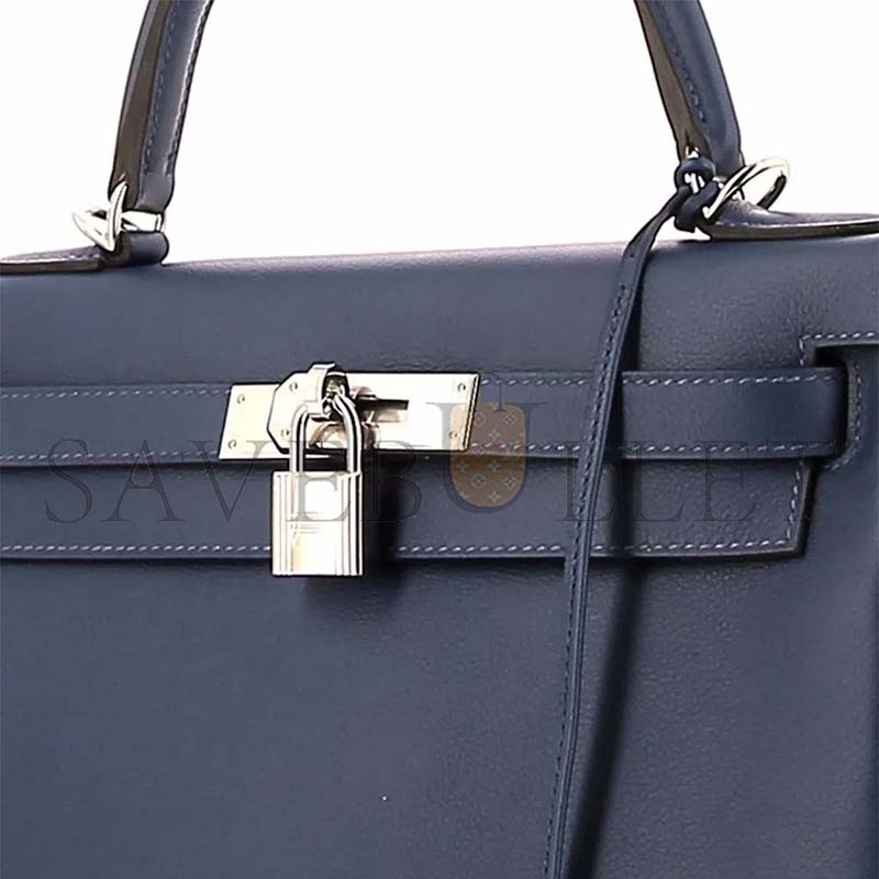 HERMÈS MASTER KELLY 28 VORMANDUM NAVY SILVER (28*22*10cm) 